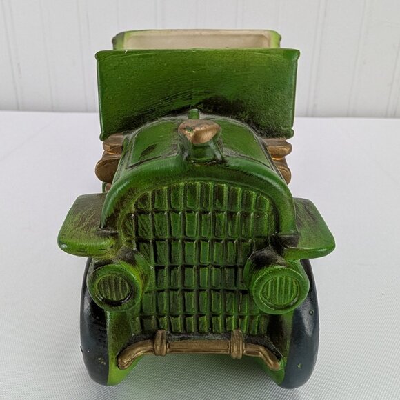 Vintage Artmark Green Jalopy Car Planter 7" Porcelain Ceramic Auto Kitsch Japan - Picture 2 of 8